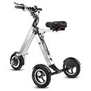 TopMate ES32 Electric Scooter 3 Wheels Foldable Trike with Seat for Adults, Light Weight Scooter with Reverse Function and Key Switch, 10 Inch Pneumatic Tires Tricycle for Commute and Travel