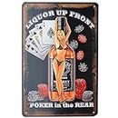 Metal Tin Sign Vintage Chic Art Decoration Jack Whiskey Daniels Pinup Sexy Girl for Home Bar Cafe Farm Store Garage or Club 12" X 8"