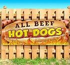 All Beef Hot Dogs 13 oz Banner Heavy-Duty Vinyl Single-Sided with Metal Grommets