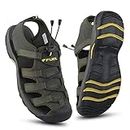 FUEL Fisherman Sandals for Men Comfortable & Lightweight, Flexible & Breathable Stylish Casual Sandals Protective Bump Toe Perfect Outdoor Beach Anti-Skid Sports Footwear For Gents (Soldier-06)