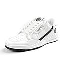 Bacca Bucci® Men's Continental Inspired Fashion Sneakers/Sports for Multiple Sports,Outdoor,Travel,Walk & Training- White, Size UK8