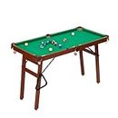 HOTSYSTEM 48in Folding Pool Billiard Table, Mini Billiard Table, Indoor and Outdoor Portable Compact Pool Table with 2 Cue Sticks, 16 Balls, Triangle, Chalk, Brush, for Kids and Adults
