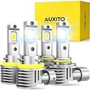 AUXITO 9005/HB3 H11/H8/H9 LED Bulbs Combo, 50000LM Bright 6500K Cool White, 120W Fanless Light Bulbs, Pack of 4