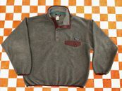 EUC Patagonia Synchilla 1/4 T Snap Button Fleece Pullover Warm Men's Large Gray