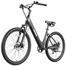 Gotrax 26" Electric Bike, Max Range 30Miles(Pedal-assist1) & 15.5/20Mph Power by 250/350W, 3 Riding Modes & Adjustable Seat, 7-Speed & Front Shock Absorber, Commuter Electric Bicycle for Adults, White