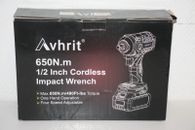 Avhrit Cordless Impact Wrench 650N.m Schlagschrauber mit 2 Akkus Rot Schwarz 