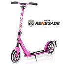 Lightweight and Foldable Kick Scooter - Adjustable Scooter for Teens and Adult, Alloy Deck with High Impact Wheels (Pink)