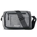 DEIN KLEIDER Stylish Padded Bag Sling Cross Body Travel Side Office Messenger Business Shoulder Travel Pouch Leisure Money Bag for Adults, Men and Women (9 x 3.5 x 6.5inches) (Grey)