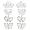 FINGERINSPIRE 8pcs Pearl Rhinestone Patches Iron/Sew on Crown/Butterfly/Heart Shape Rhinestone Applique Decoration Patches for Clothing Repair, Backpack, Shoes, Hat, DIY Craft