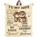 Gift for Wife from Husband to My Wife Blanket Wedding Anniversary Romantic Gifts for Wife Birthday Christmas Valentine's Mother's Day Healing Thoughts Blanket Presents for Her