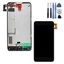BisLinks® Black Touch Screen Digitizer + LCD Display Frame Replacement Part for Nokia Lumia 630 635
