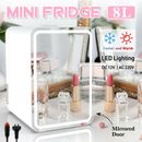 8L Cosmetic Mini Fridge Make Up Refridgerator Cooler Portable W/ LED Mirror