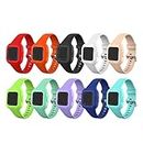 FitTurn Band Compatible with Garmin vivofit jr. 3 Bands Kids Replacement Accessory Soft Silicone Band 130-175mm Size for vivofit jr 3 Fitness Tracker Ages 4+ for Kids Wristbands (TenColors)