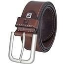 Pierre Cardin leather belt men, jeans belt men 40 mm wide, belt men full cowhide leather dark brown, Farbe/Color:marron, Size US/EU:Bundweite 90 cm Gesamtlänge 105 cm W 35.5 L