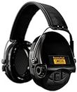 Sordin Supreme Pro X - Active Hearing Protection Noise Reduction Safety Ear Muffs - Black Leather Headband And Cups
