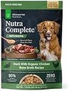 ULTIMATE PET NUTRITION Nutra Complete Bone Broth Infusions, 100% Freeze Dried Veterinarian Formulated Raw Dog Food with Antioxidants Prebiotics and Amino Acids, (1 Pound, Bone Broth Duck)