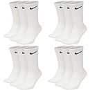 Nike Everyday Lightweight Crew SX7676 - 6 paia di calze da tennis, colore: nero, bianco, 38-42
