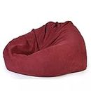 AQQWWER Poltrona a sacco Lazy Sofa Bean Bag Recliner Chair With Filler Inner Bean Bag Couch Sofa Set Living Room Furniture (Color : Rouge)