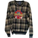 Suéter vintage de mezcla de lana años 90 para hombre M americano deportes al aire libre caza peces