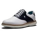 FootJoy Chaussures de golf Traditions pour homme, Blanc/bleu marine, 44 EU