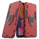 Compatible with Galaxy A10 Case, Metal Ring Grip Kickstand Shockproof Hard Bumper Shell (Works with Magnetic Car Mount) Dual Layer Rugged Cover for Samsung Galaxy A10 (Red)