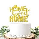 Festiko®Gold Glitter Home Sweet Home Cake Topper, New House, Welcome Back, Welcome Home Sign, Home Party Decorations Supplies