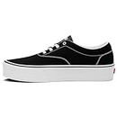 Vans Women's Doheny Platform Sneaker, Black Canvas Black White 187, 6