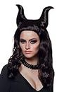 Boland 86006 Malefic Wig with Antlers for Adults Black One Size