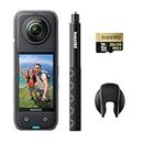 Insta360 X4 Get-Set Bundle - 8K Waterproof 360 Action Camera, 4K Wide-Angle Video, Invisible Selfie Stick, Removable Lens Guards, 135 Min Battery Life, AI Editing, Stabilization