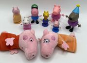 Lot of 7 Peppa Pig Small Figures & 2 Finger Puppets George Friends Danny