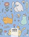 iNotes Notebook: 8 x 10" 120 Pages Large Blank Lined Journal For Notes/Writing Home-School-Office-Travel Supplies, Cute Cat Lover Girl-Women Teen/Adult Gift Idea.