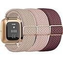 Tobfit Elastic Bands Compatible with Fitbit Versa 2 Watch Bands Women Men, Soft Adjustable Stretchy Loop Nylon Stylish Replacement Wristbands for Fitbit Versa 2 / Fitbit Versa / Versa Lite / Versa SE