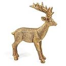 Logbuch-Verlag Ciervo Dorado decoración Reno Dorado Navidad para Decorar 18 cm - Figuras Decorativas de Navidad decoración Navidad Dorada