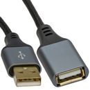 EXTENSIÓN Cable de Alta Velocidad PRO Metal USB 2.0 24AWG Plomo A Enchufe a Zócalo 1/2/3m