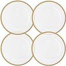 Elegant Gold Rimmed Plastic Charger Plates - 13" (Pack of 4) - Elegant & Durable for Entertaining, Dining, and Decor