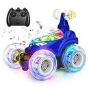 Kizeefun Voiture Télécommandée pour Enfants, Voiture de Cascade RC AEC Performance de Danse sur Roulement à 360 ° Lumières Colorées et Musique Dynamique Rechargeable 2.4Ghz RC Car Toy (Bleu)