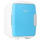 Cooluli Mini Fridge Electric Cooler and Warmer (4 Liter / 6 Can): AC/DC Portable Thermoelectric System w/Exclusive On the Go USB Power Bank Option (Blue)