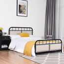 Full size Metal Bed Frame Platform Bed Upholstered Panel Headboard Footboard
