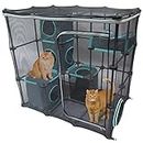 Kitty City Claw Indoor and Outdoor Mega Kit Cat Furniture, Cat Sleeper, Outdoor Kennel, Corrugate Cat Scratcher, Black