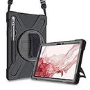 ProCase Galaxy Tab S8 2022 / S7 11 Inch Case 2020 X700 X706 T870 T875 T878 with S Pen Holder, Rugged Heavy Duty Shockproof Rotating Kickstand Protective Cover for Galaxy Tab S8 2022 S7 11" 2020 -Black