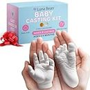 Luna Bean (Clear Sealant - Gloss) - Infant Plaster Statue Casting Keepsake Kit - Cast Baby Hand & Foot (Clear Sealant - Gloss)
