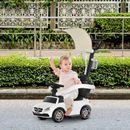 Aosom 3-In-1 Mercedes Benz Ride-On Car for Toddlers Plastic in White | 32.75 H x 15.75 W in | Wayfair 370-114WT