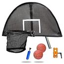 Trampoline Basketball Hoop, Lightweight Universal Board with 2 Pcs Mini Basketball and Pump, Easy to Assemble Fit for Curved Pole or Straight Pole