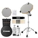 Donner Drum Practice Pad mit Snare Drum Ständer Kit, 3 Paar Drumsticks mit Tasche, Drum Gele