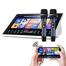 18.5" 4 in 1 Chinese Karaoke Machine, 2TB Drive 4K LED Touch Screen, Bluetooth & App Control Karaoke Singing Player with Reverb 2 Wireless Mic, YouTube Movie Online Update