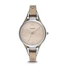 Fossil Watch for Women Georgia, Quartz Movement, 32 mm Silver Stainless Steel Case with a Genuine Leather Strap, ES2830