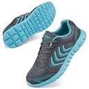 Judxsious Athletic Running Shoes for Women Breathable Mesh Sneakers Lightweight Walking Shoes Comfortable Gym Shoe Fashion Tennis Women Shoes Grey