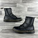 Dr Martens Boots Womens Zavala AW004 Black Combat Smooth Leather Lace Up Shoes 6