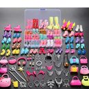 70 Pieces Items for Barbie Dolls Dresses Shoes Jewelry Clothing Set Accessories