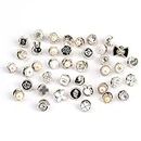 40Pcs Women Shirt Brooch Buttons Anti Exposure Safety Invisible Fixed Brooches Modesty Pins Mini Pearl Cover Up Brooch Buttons Prevent Accidental Exposure for Clothes Dress Bags Hats DIY Decor